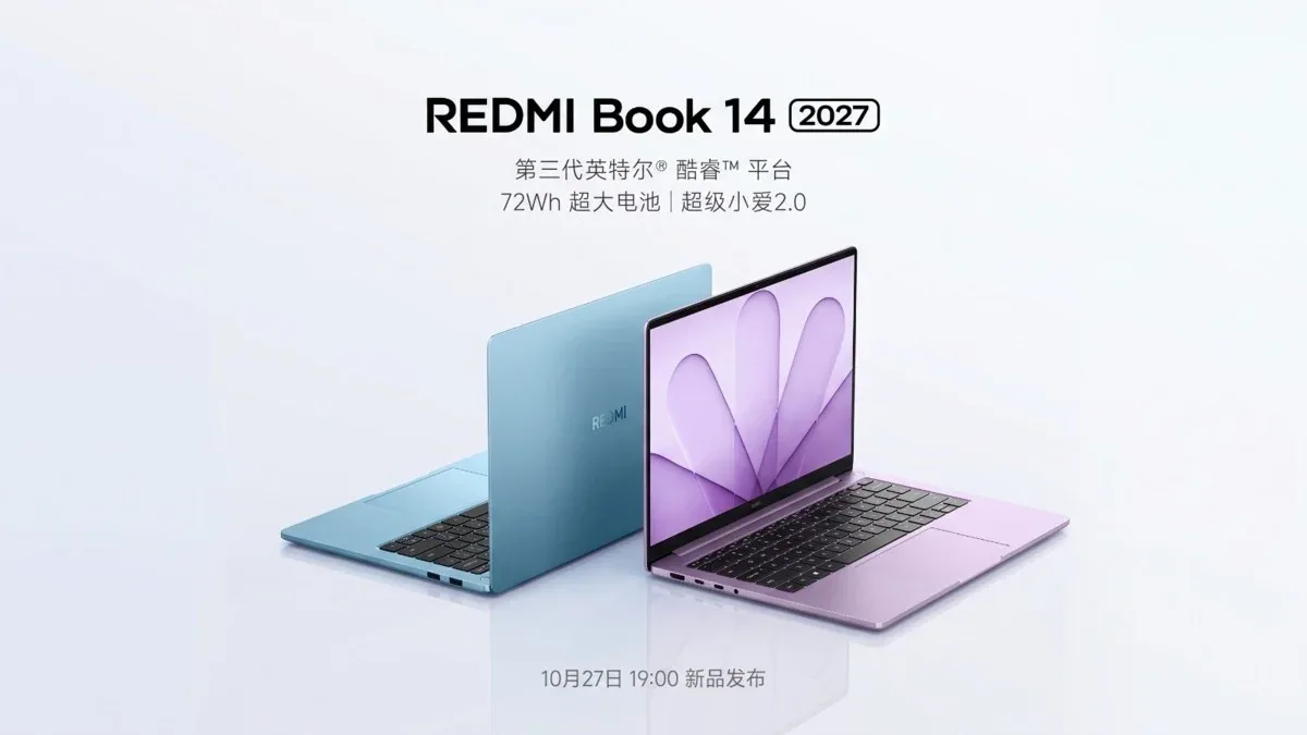 Xiaomi potwierdza REDMI Book 2027 z procesorami Intel Wildcat Lake w sprzedaży od 27 października