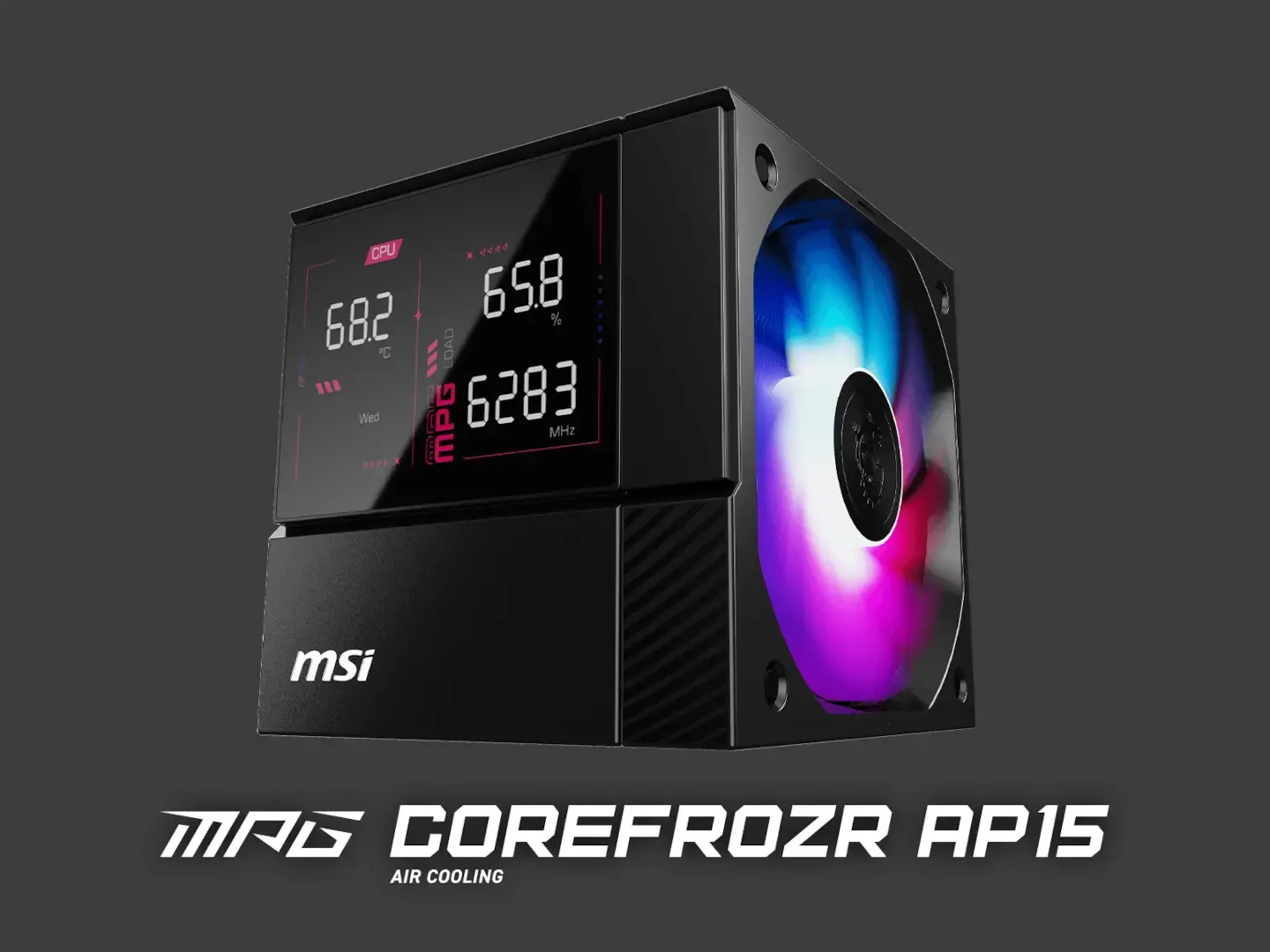 MSI zapowiada MPG CoreFrozr AP15: potężny cooler wieżowy z wbudowanym potrójnym wyświetlaczem temperatur
